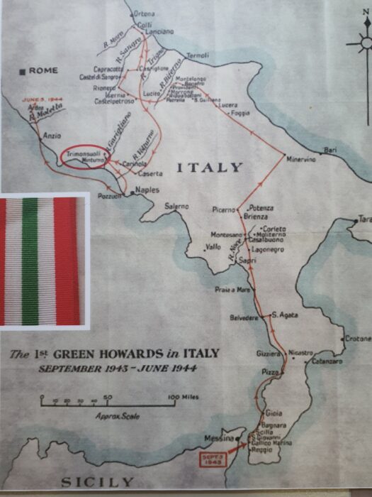 map of Italy showing Allied advance